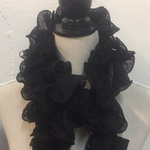 3/$30 Boho Chic Black Ruffle Scarf